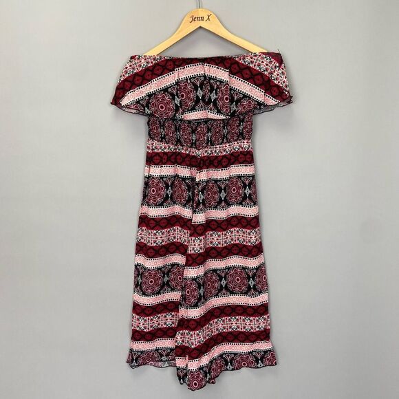 Charlotte Russe Off Shoulder Ruffle Boho Chic Summer Dress Size Small - Picture 1 of 9